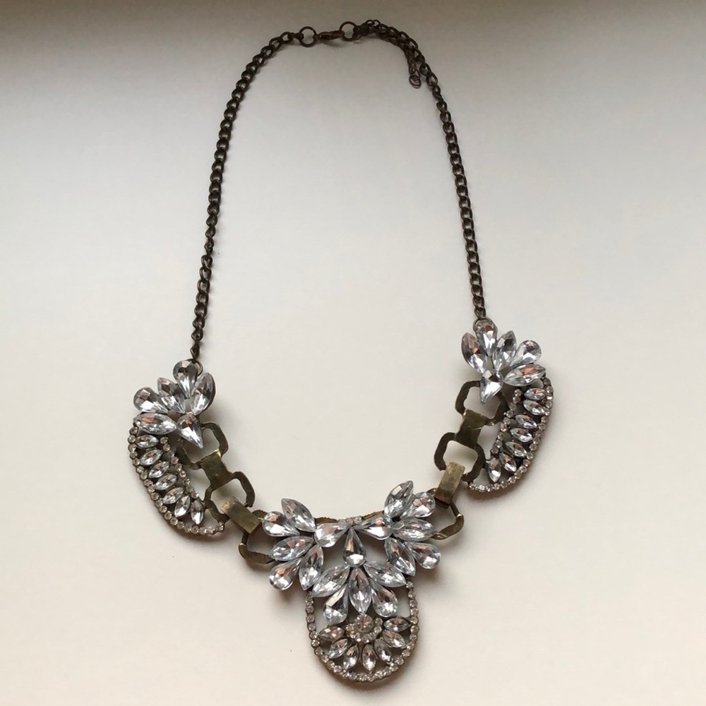 Jeweled Crystal Cluster Necklace